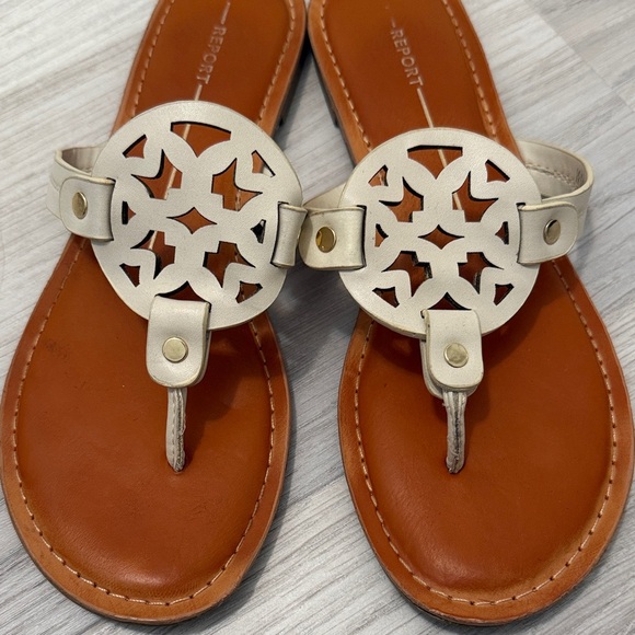 Report Women's Brown and Cream Sandals - Picture 2 of 3